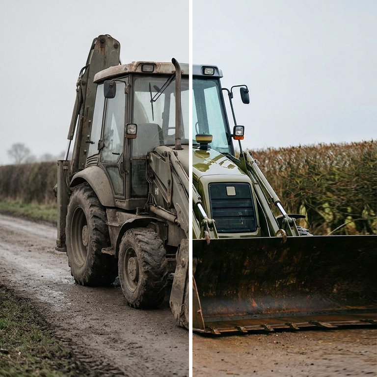 Diggers & backhoes before and after ceramic coating