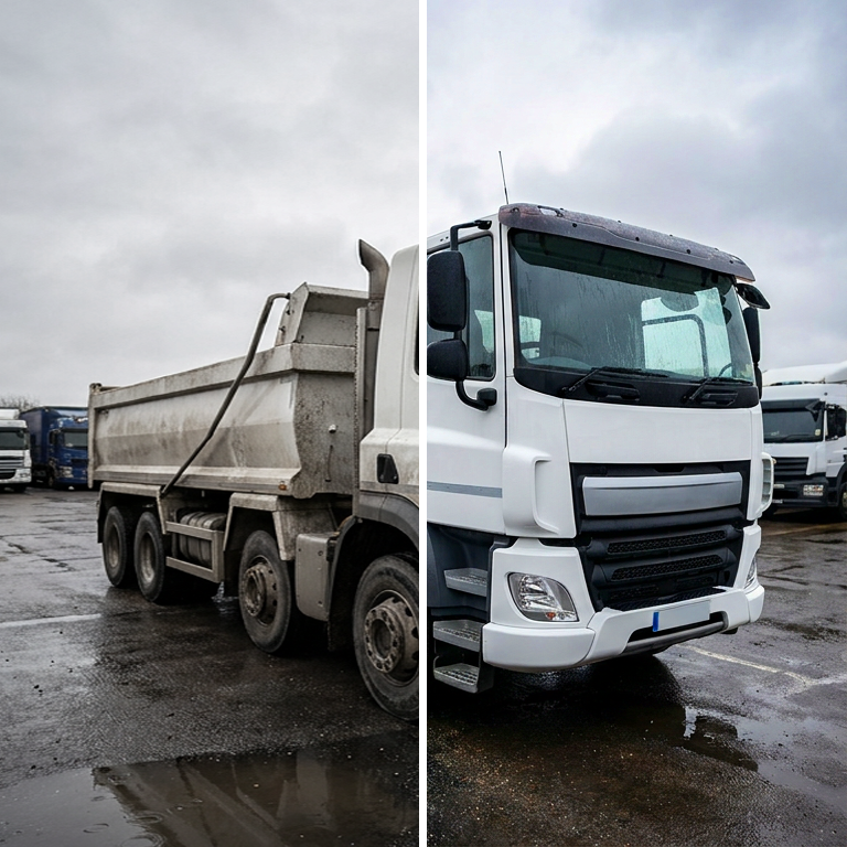 Tippers & HGVs before and after ceramic coating
