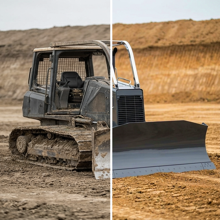 Dozers before and after ceramic coating